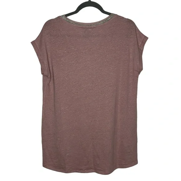 NWT Lysse Classic Scoop-Neck Linen Jersey Tee - Picture 3 of 14
